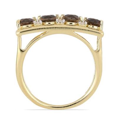 BUY 925 SILVER NATURAL SMOKY MULTI GEMSTONE STYLISH RING